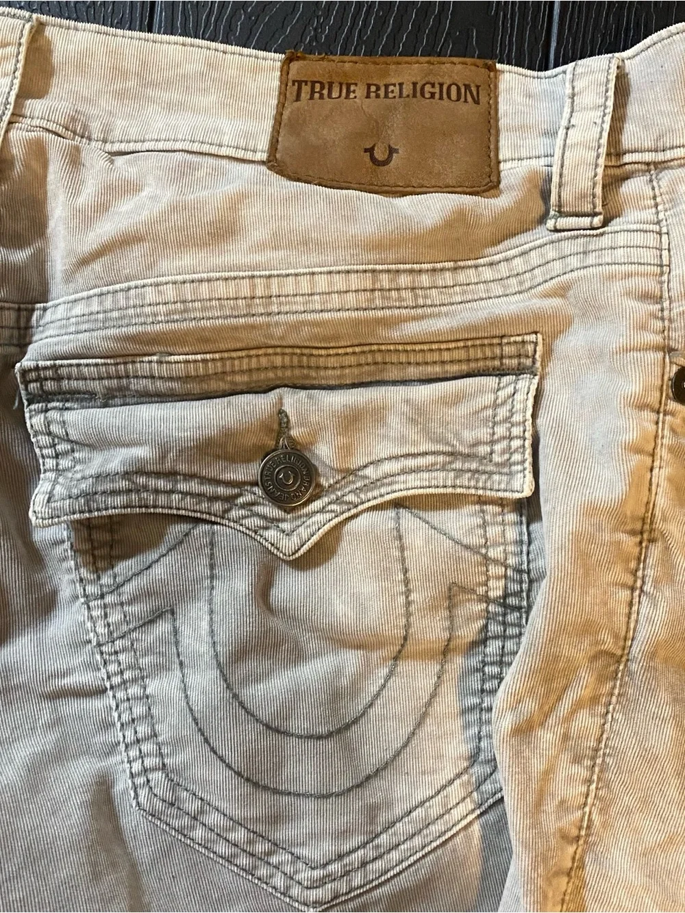 True Religion Men's Light Gray Slim Jeans